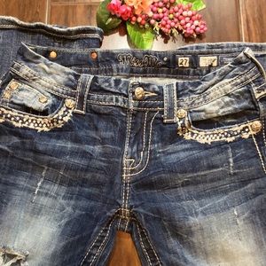 Miss me embroidered distressed jeans
